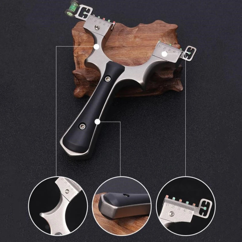 Outdoor Shooting Hunting Slingshot Stainless Steel Flat Rubber Band Catapult High Precision Sling Outdoors Hunting and Shot