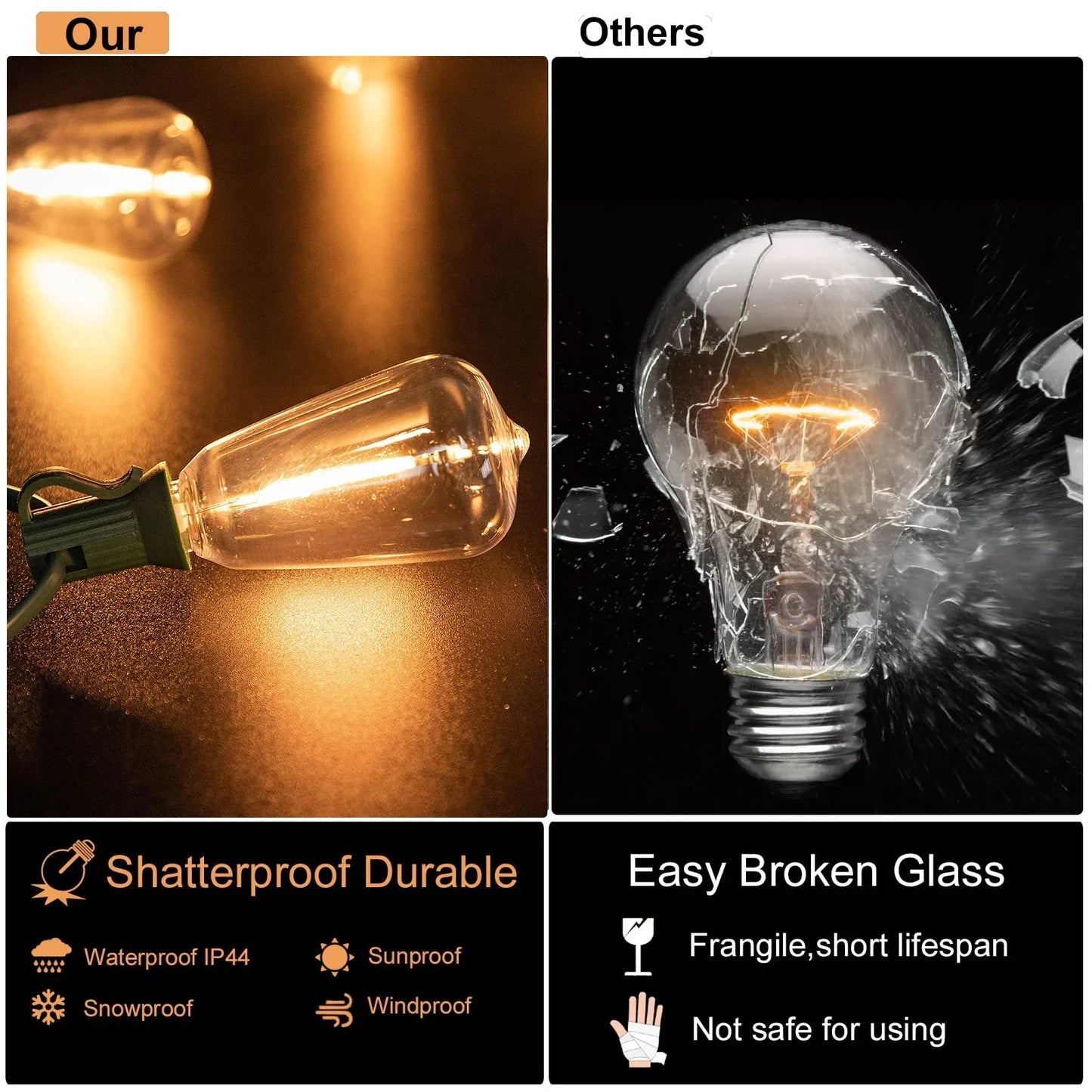 Waterproof Outdoor Solar Light Garden ST38 1200MAH LED Solar Lighting Garland Shatterproof 25ft 32ft Solar Street String Lights