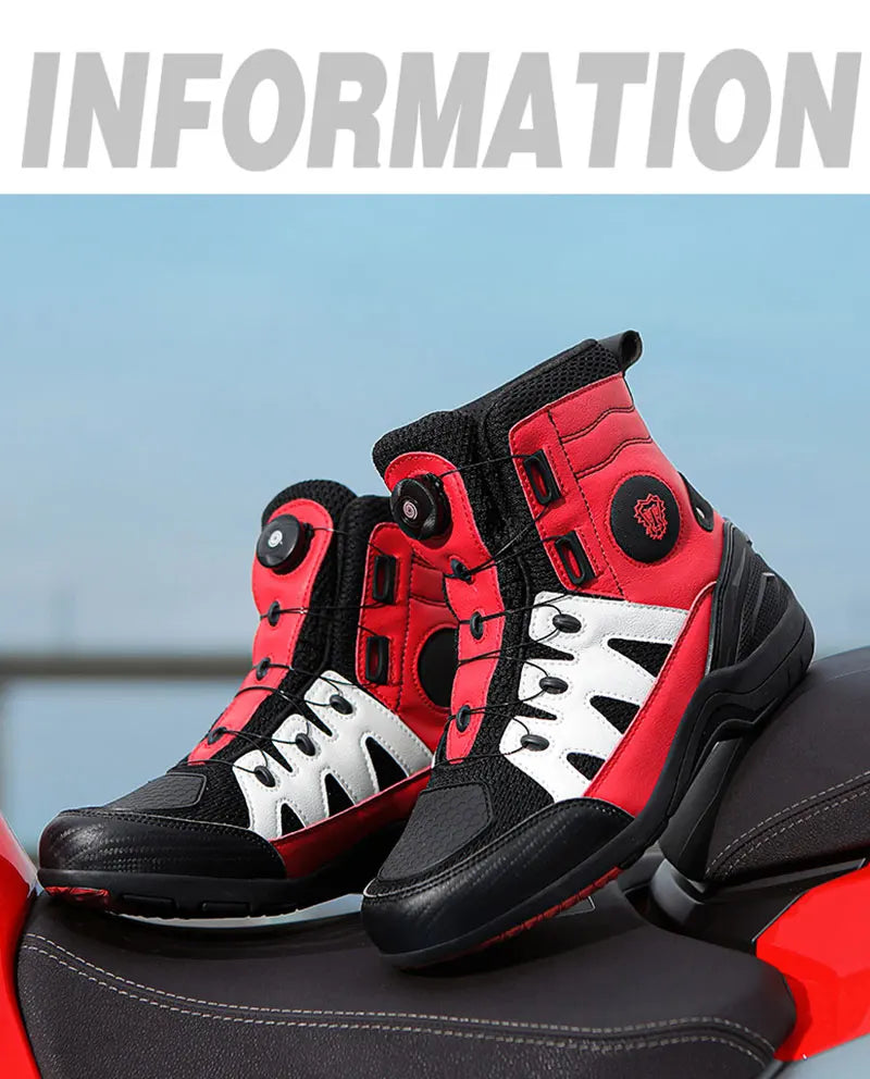 Men Motorcycle Boots New Waterproof Motorbike Riding Shoes Microfiber Breathable Men's Motorcycle Shoes Motos Bike Sport Boot