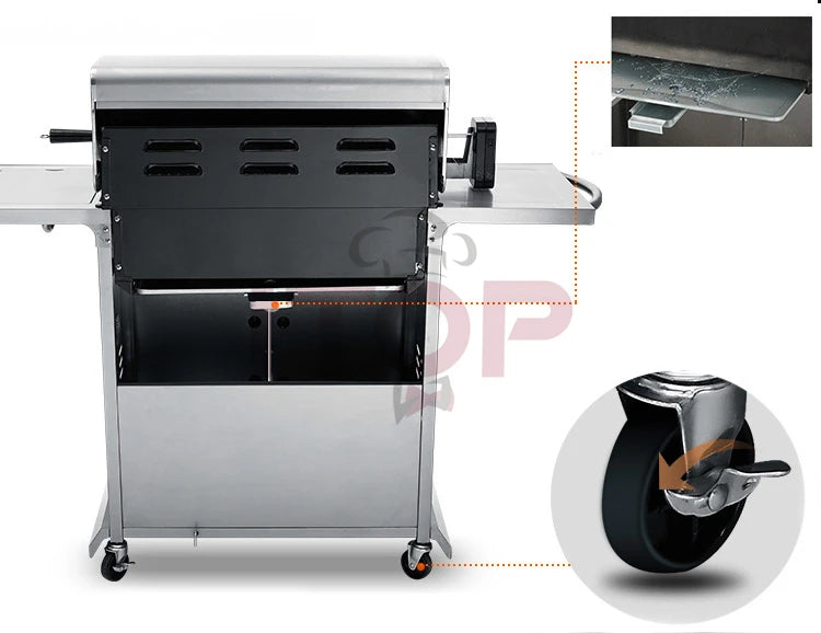Popular garden barbecue grill outdoor charcoal bbq  commercial heavy duty gas gill with trolley