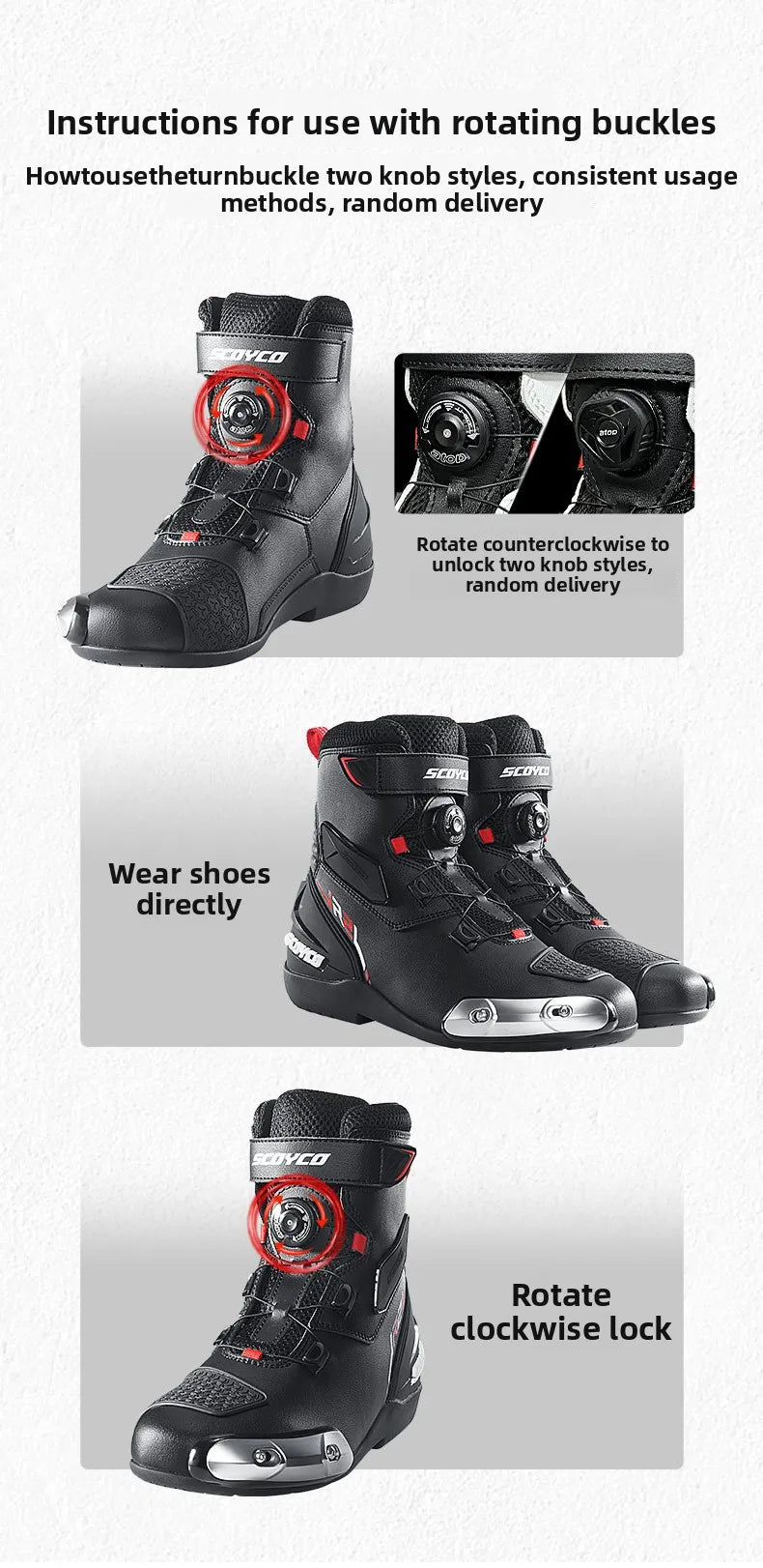 Scoyco R2 Motorcycle Riding Boots Locomotive Anti-drop Shoes Knight Competition Road Racing Shoes Men's Four-season New Products