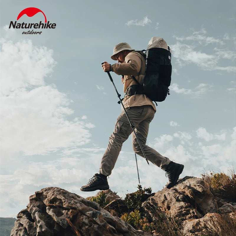 Naturehike ST03 7075 Aluminium Alloy Folding Trekking Pole Walking Stick Climbing Retractable 3 Sections Telescopic Alpenstocks