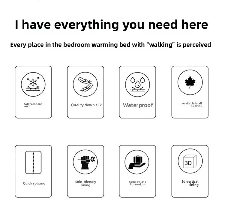 BLACK FLRE Goose Down Adult Envelope Outdoor Light Portable Sleeping Bag Down Sleeping Bag