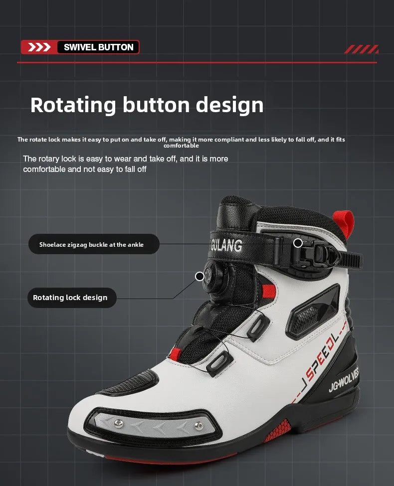 Motorcycle Boots Man Leather Motos Riders Protective Motocross Boots Waterproof Non-slip Motocross Mountain Racing Shoes