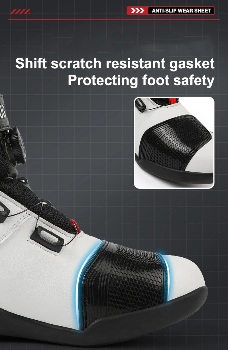 2024 New Motorcycle Boots Man Leather Motos Riders Protective Boots Waterproof Non-slip Motocross Mountain Racing Shoes