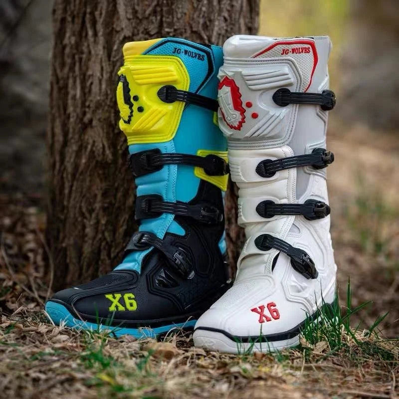 Motorcycle Boot Men Women Riding Mid-Calf Ankle Protective Shoes Moto Motorbike Equipment Racing Long Motorcycle Boots Men