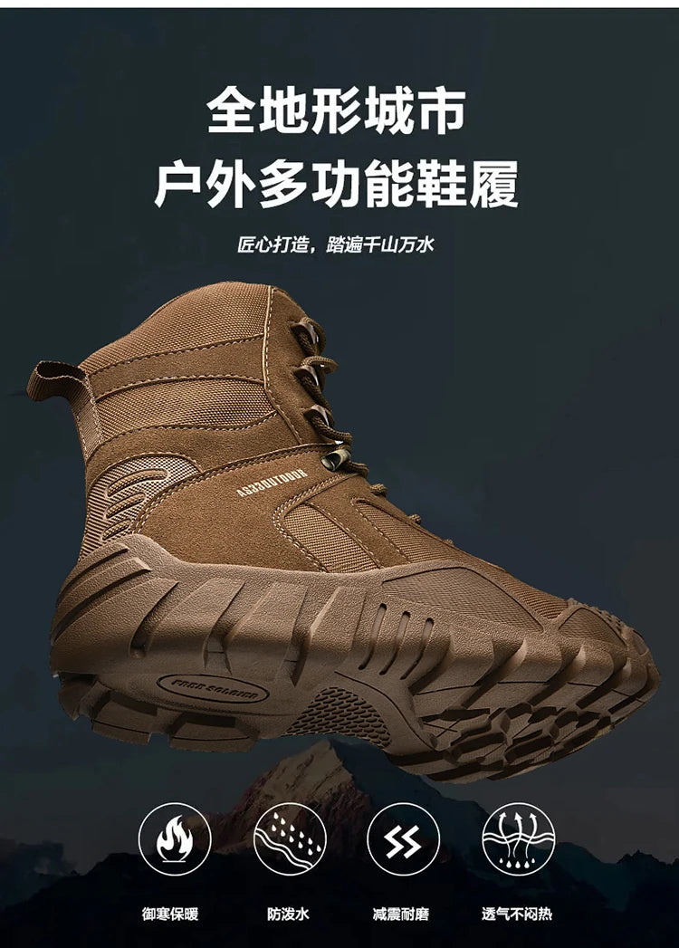 Big Size 47 Winter Men Warm Plush New Combat Boots Men Ankle Boot Quality Casual Motorcycle Boot Waterproof Men's Boots Autumn