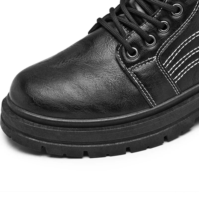 Luxury Men Boots Fashion Designer Motorcycle Boots for Men High Top Leather Casual Shoes Retro British Style Men Ankle Boots New