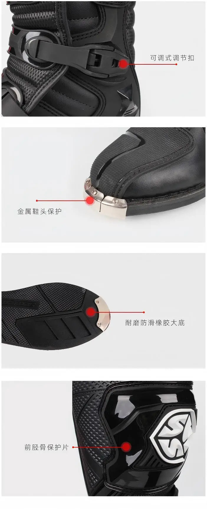 SCOYCO Motorcycle Riding Safety Protective Boots Anti-drop Motocross Boots Windproof Off-road Cycling Shoes Botas Para Moto