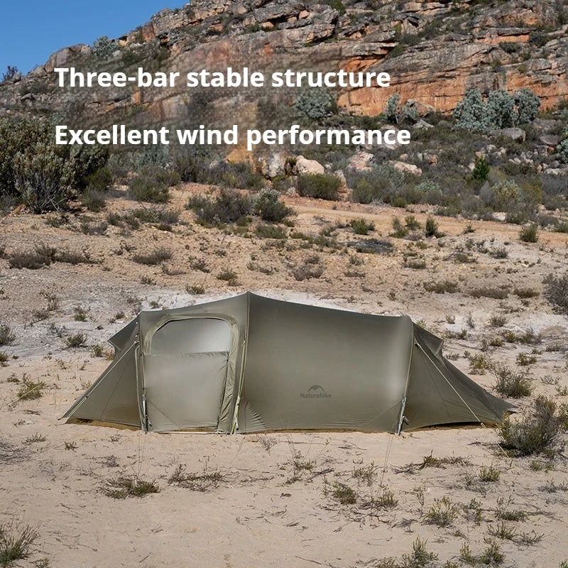 Naturehike Opalus UL Tent Lightweight Outdoor Hiking Camping Glamping Large Space Tunnel Tent for 2-3 Person 4 Season Travel
