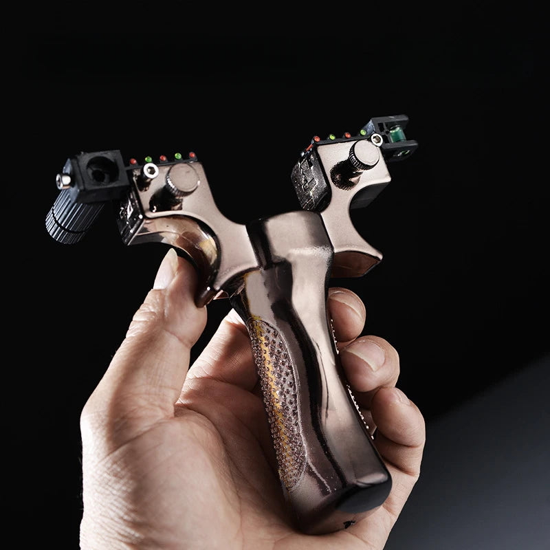 Laser Aiming Resin Slingshot with Flat Rubber Band Set Catapult Outdoor Professional Hunting Shooting Sling Fishing Accessories