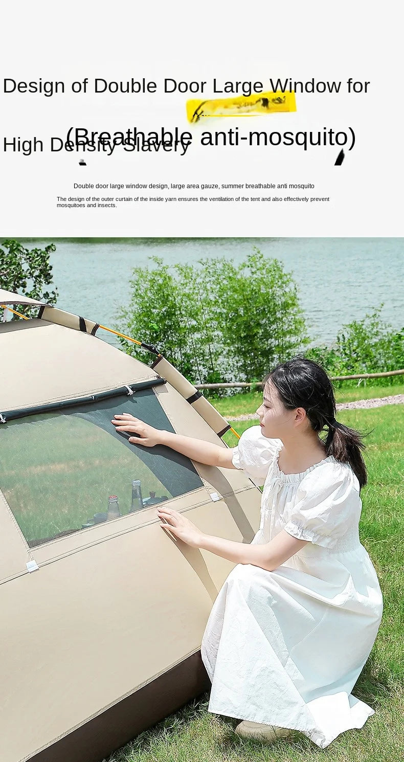 2 3 4 Person Outdoor Camping Family Automatic Waterproof Quick Opening Tent Mosquito Proof Party Portable Beach Hiking Cycling