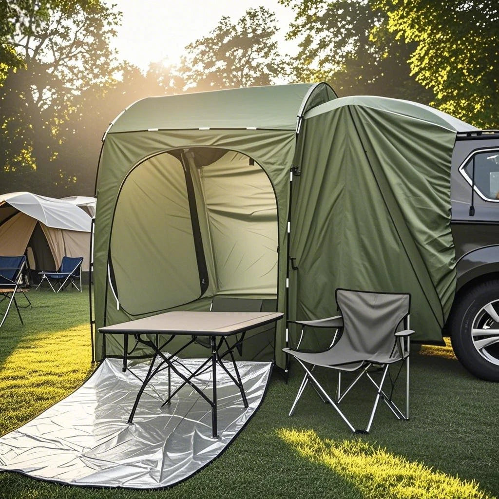 Easy Setup SUV Car Camping Tent - 4-Season Waterproof Tailgate Tent with Floor, 2-4 Person Large Space for Outdoor Adventures