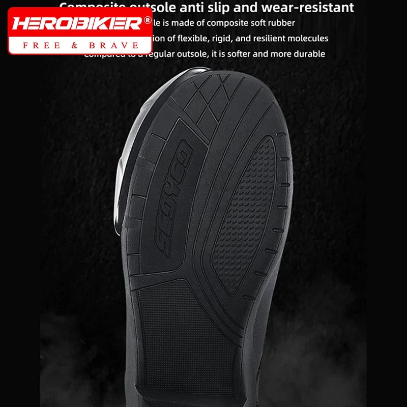 SCOYCO Motocross Boots Men Anti-fall Non-slip Motorcycle Protective Boots Breathable Wear-resistant Motorcyclist Shoes Equipment