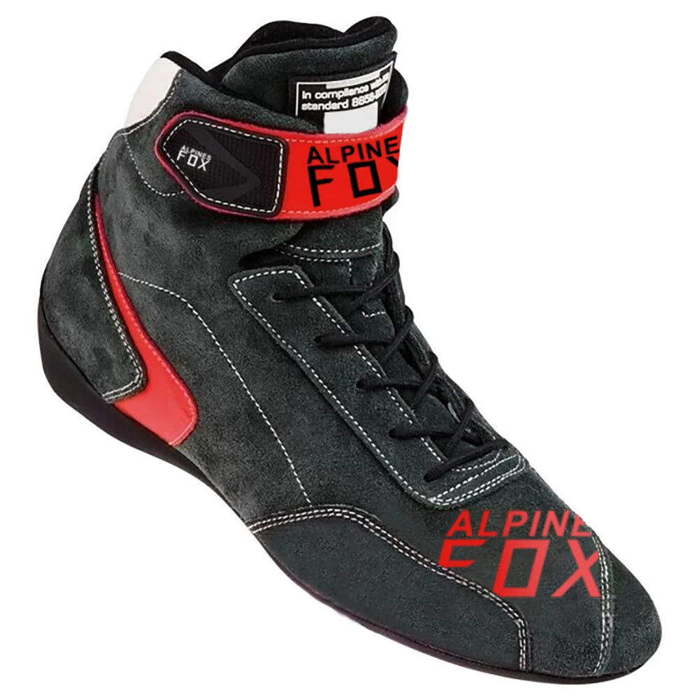 Suede Cowhide Kart Shoes Ankle Protection Off-road Racing Boots FIA Man Woman Retardant Karting Racing Shoes Wear-resistant