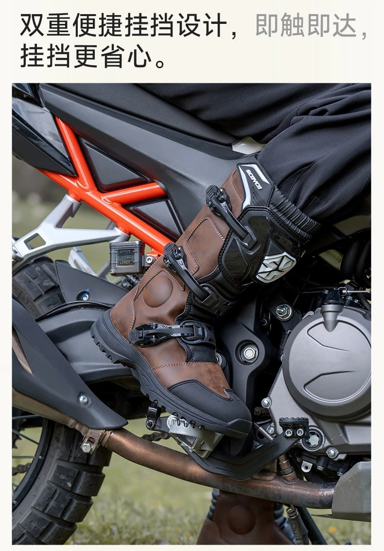 Motorcycle Boots Non-slip Windproof Waterproof Motocross Boots Professional Protective Racing Off-road Shoes All Seasons