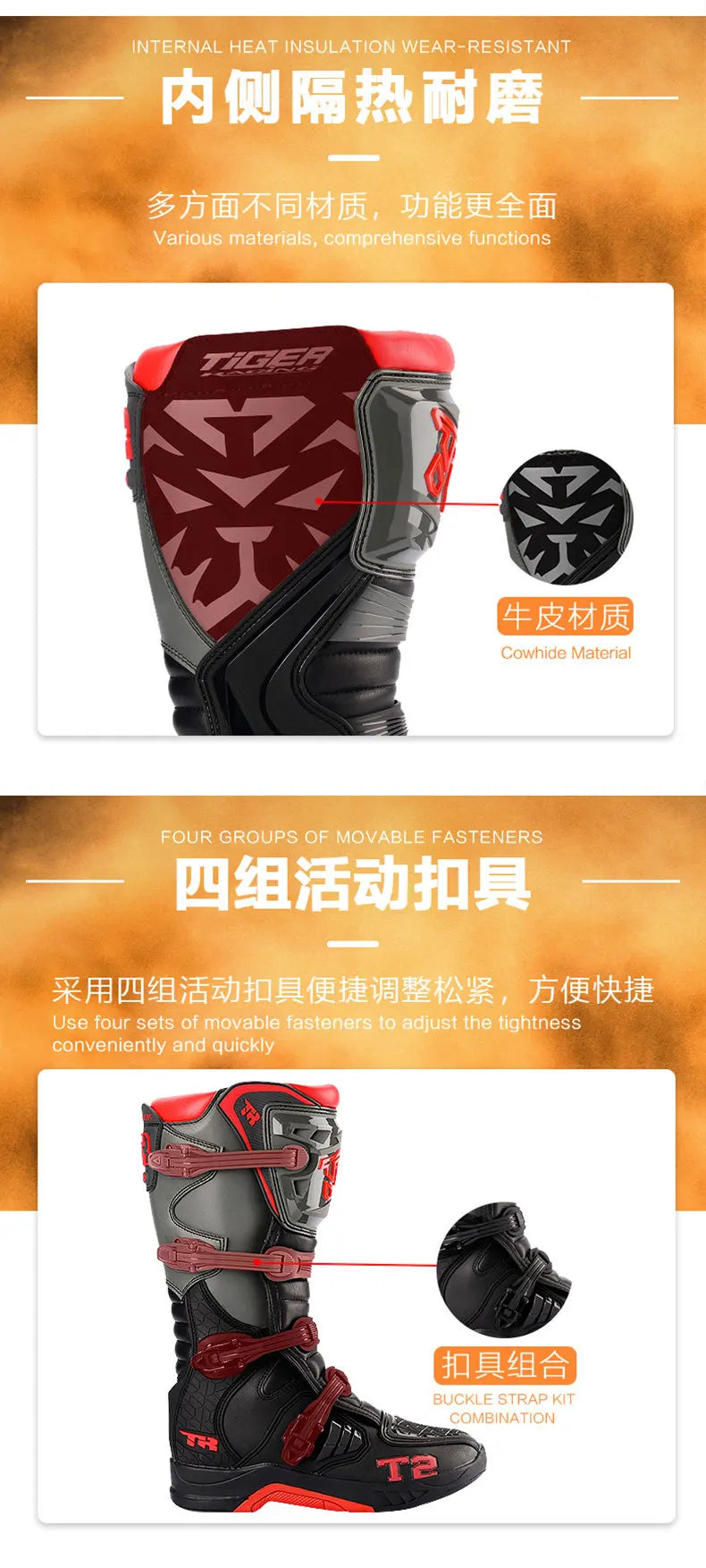 Motocross Enduro Professional Racing Boots Motorcycle Off-road Bottas Motorboat Shoes ATV MTB Motorcycle Long Racing Boots