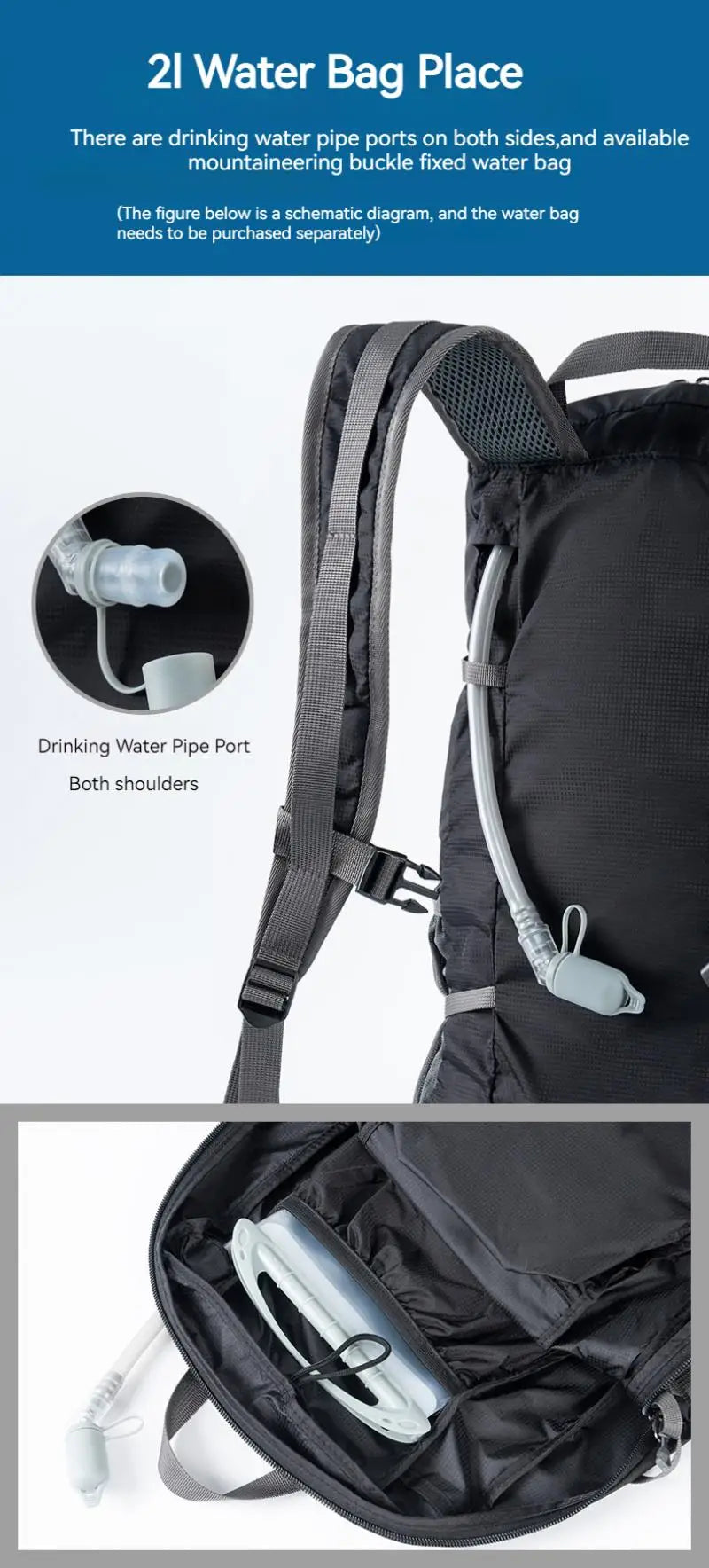 Ultra-light Folding Camping Hiking Backpack Professional Water Repellent Travel Duffle Bags Mountaineering Double Shoulder Bag