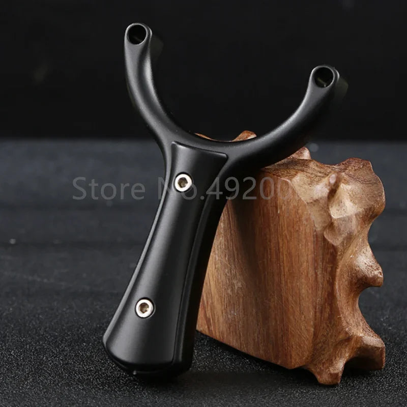 Aviation aluminum Slingshot Flat Rubber Strap Catapult Hunting Slingshot Outdoor Shooting Sports Fishing Accessories Tool