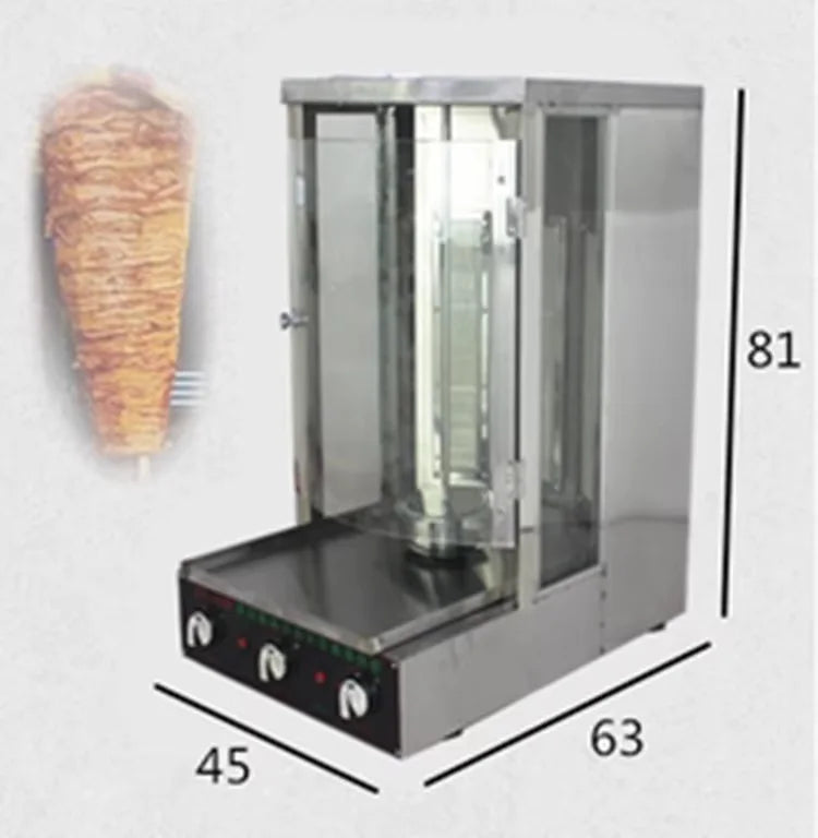 Barbecue Propane Lpg Gas Grill With Skewers, Turkey Doner Shawarma Machine, Kebab Rotisserie Roasters, Infrared Gas Bbq