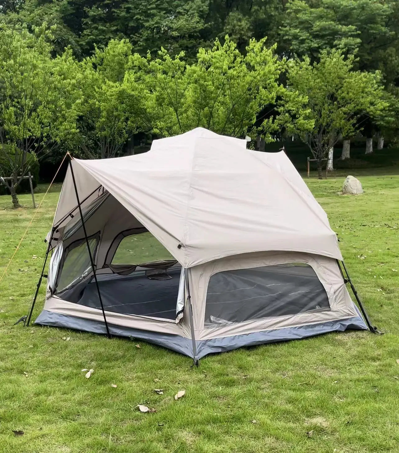 Portable Automatic Pop-up Hexagonal Tent for 5-8 People Double Layer Outdoor Camping Mushroom Tent