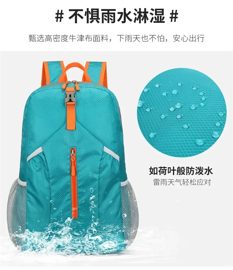 25L Light Folding Waterproof Unisex Hiking Fitness Camping waterproof Climbing Travel Bag Outdoor Sports Leisure Backpack