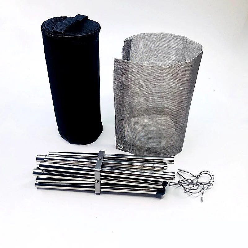 Outdoor Fire Pit Burning Rack Camping Stainless Steel Mesh Fireplace Foldable Stove BBQ Grill Patio With Replace Grilled Net