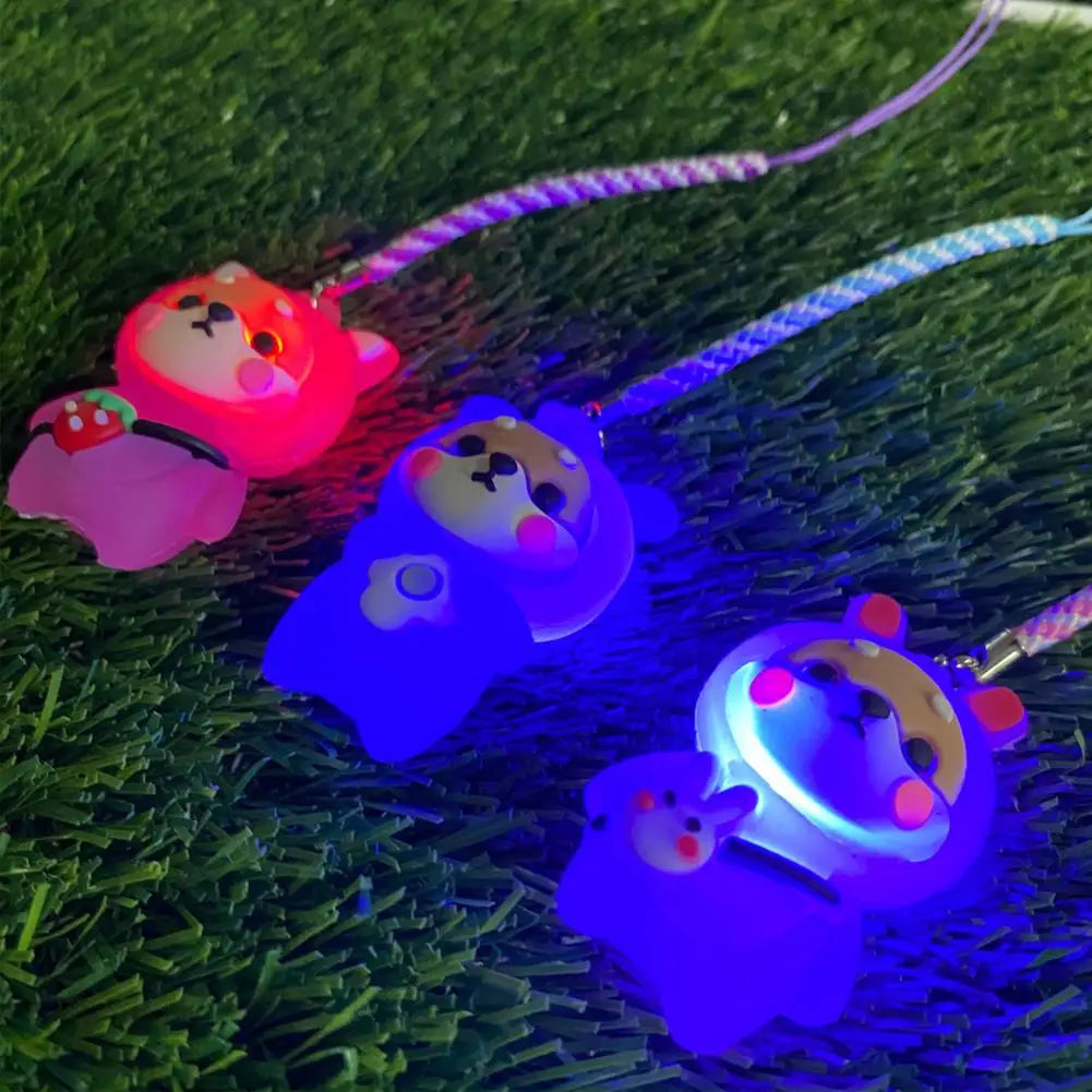 Golf Rubber Tees With Flashing Light Glow In The Dark Loss Golf Dog Ball Holder Cartoon Rope Prevent Accessories Golf W/ Br N0M9