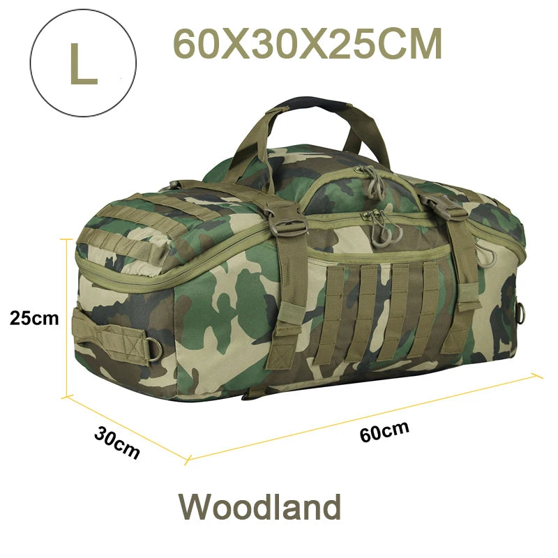 LQARMY 30L 45L 80L Tactical Military Backpack Gym Duffle Bag for Men Camping Sports Travel Workout Weekender Deployment 3 in 1
