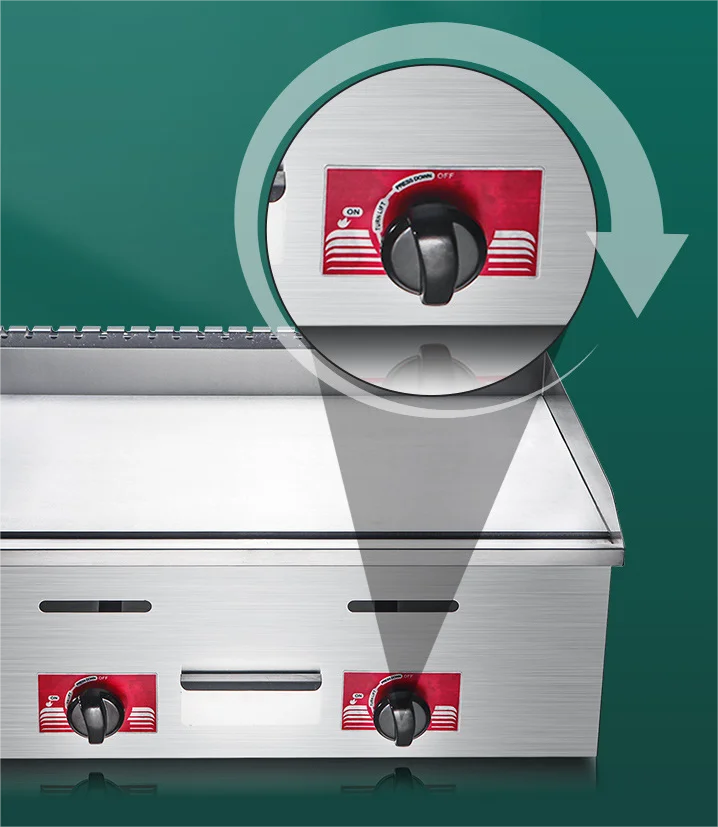 Fast Food Restaurant Kitchen Stainless Steel Counter Top Griddle Grill Commercial Gas BBQ Grill Griddle lpg Gas Griddle