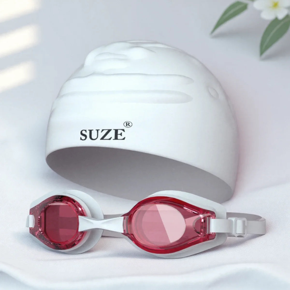 High Definition Anti Fog Swimming Goggles with Comfortable Silicone Seal Includes Swim Cap and Storage Box