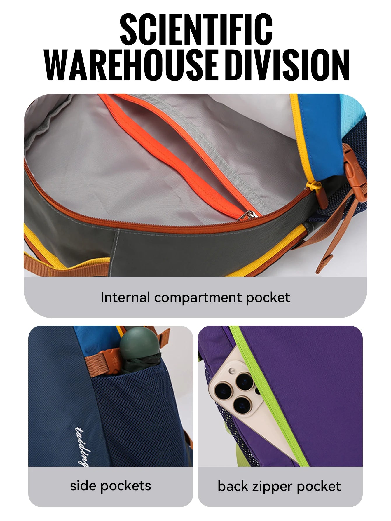 WRELS Outdoor Backpack Lightweight Breathable Schoolbag Waterproof Multi-role Backpack Large Capacity Outdoor Climb Hiking Bag