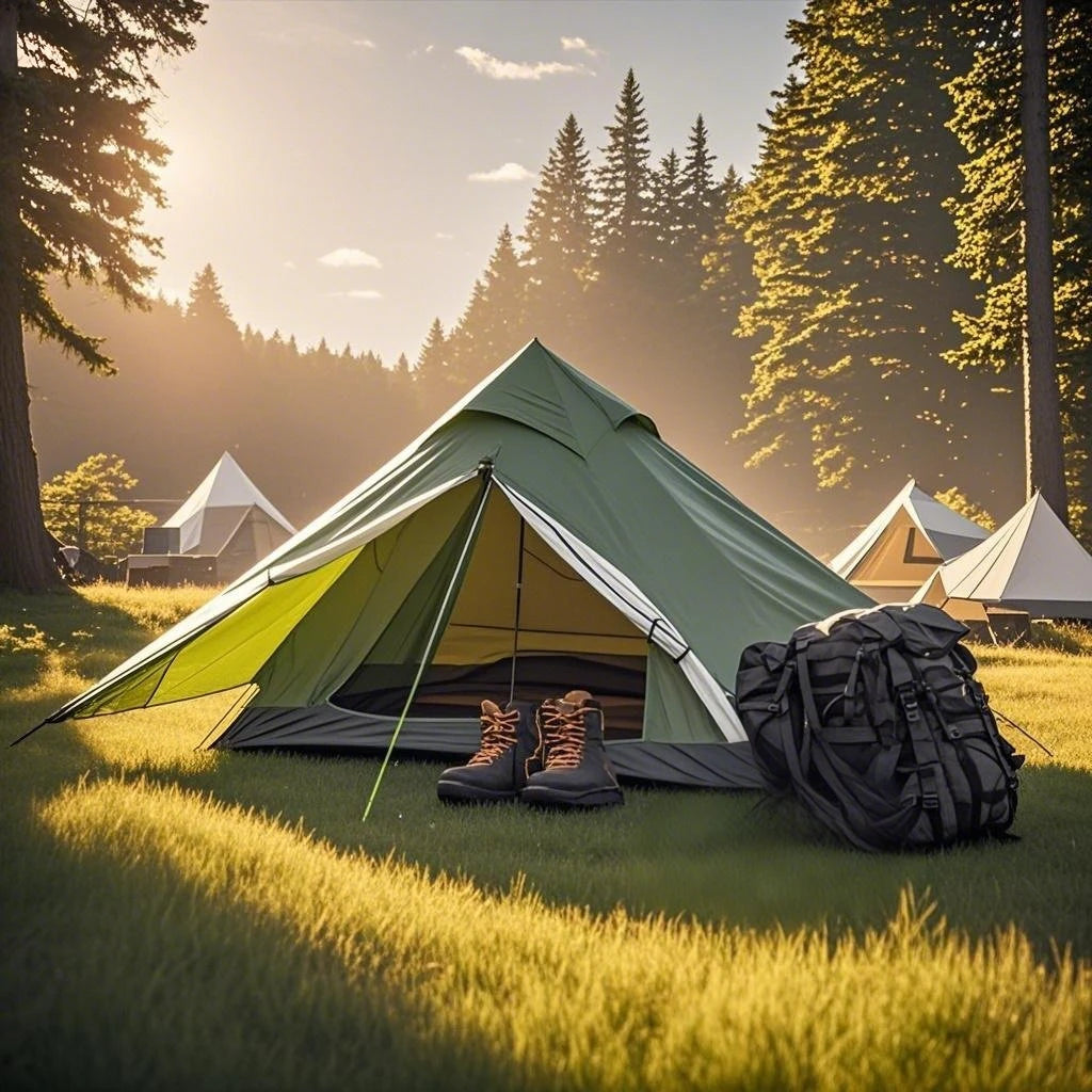 1-Person Ultralight Trekking Pole Tent - Pyramid Design, Waterproof PU4000, 2-Layer Mesh for Backpacking/Hiking, Without Pole