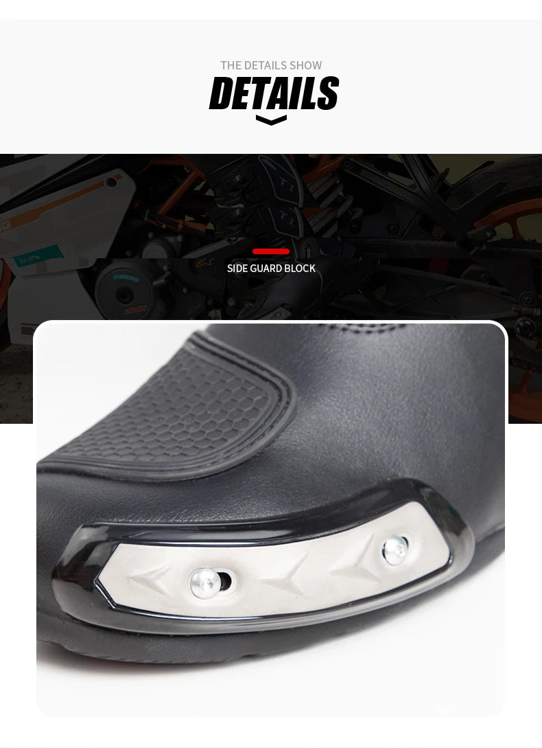 Motorcycle Road Racing Boots Professional Biker Shoes Motorbike Long Riding Protective Gear Shift Microfibe Leather boot