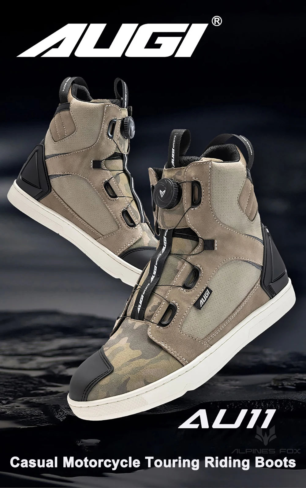 Motorcycle Rider Protective Boots Men Casual Breathable Sports Shoes Rubber Gear Shift Pad Reinforced Toe Motorcycle Sneakers