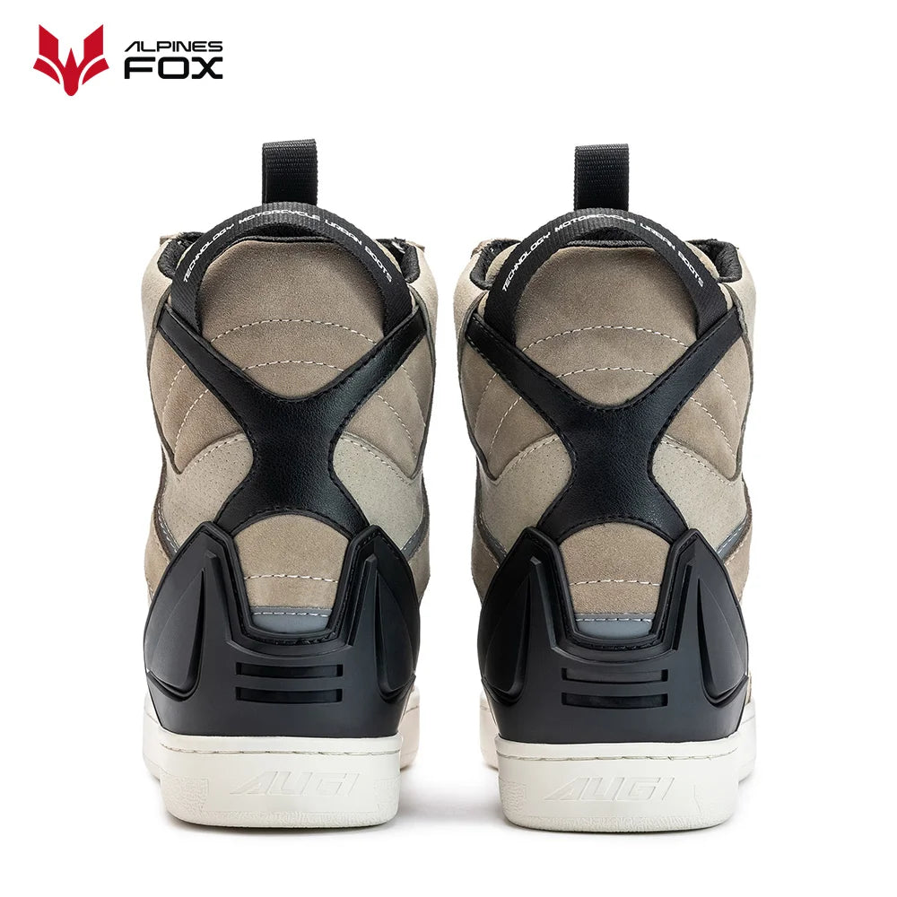 Motorcycle Rider Protective Boots Men Casual Breathable Sports Shoes Rubber Gear Shift Pad Reinforced Toe Motorcycle Sneakers