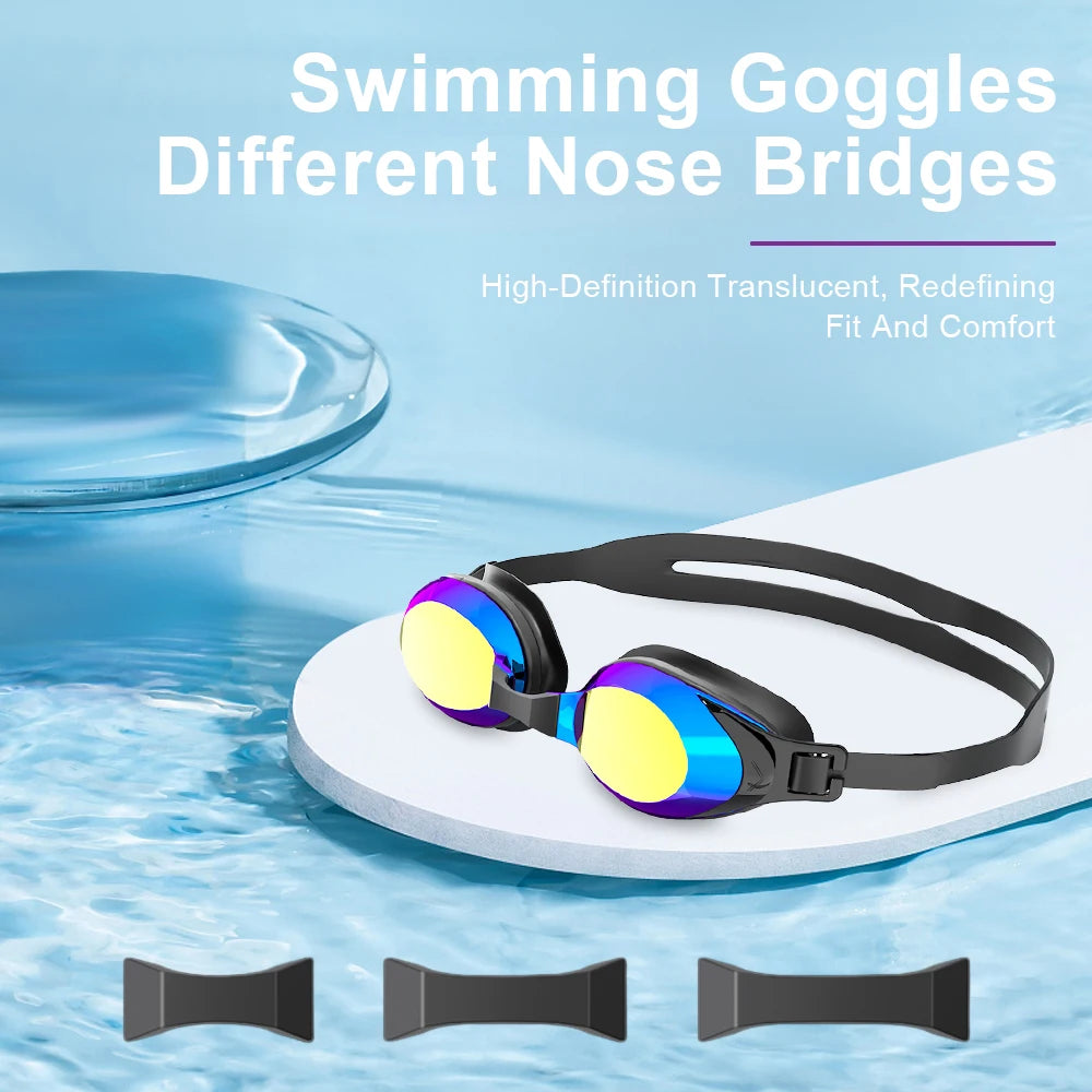 JSJM Professional Anti-Fog Swimming Goggles for Adults - UV Protection, Adjustable Silicone Fit for Men & Women, Unisex Design
