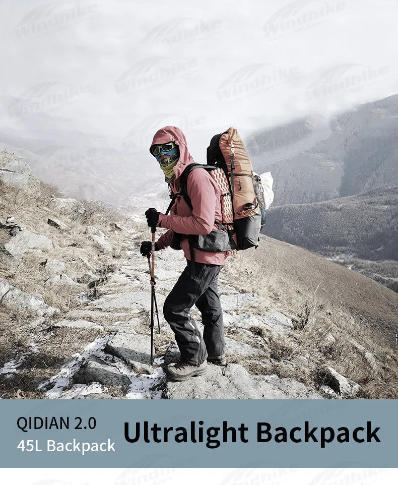 3F UL GEAR QIDIAN 40+16L Backpack 2.0 Ultralight Large Capacity Outdoor Camping Hiking Climbing Bag Nylon Waterproof Lightweight