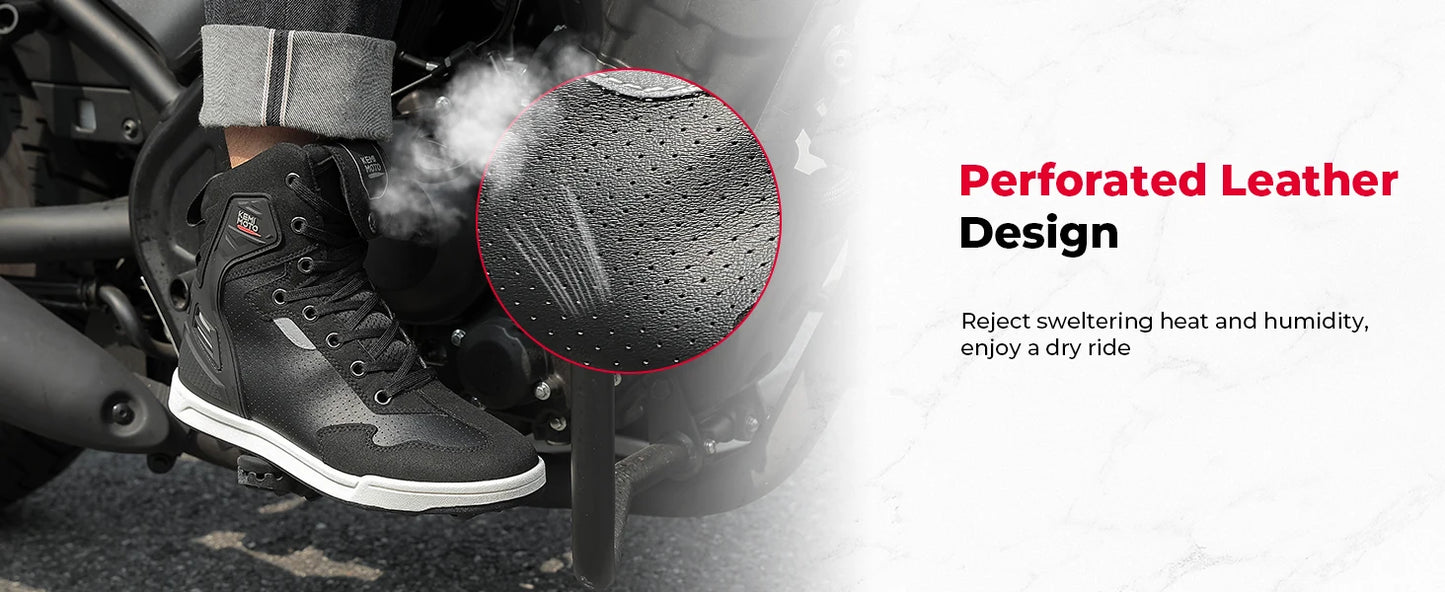 KEMIMOTO Motorcycle Riding Short Boots Men Summer commuting Shoes Sneakers Anti-slip Protection Breathable Casual rides Gear