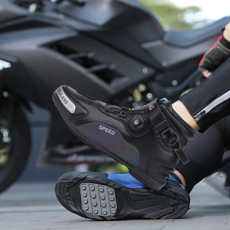 Men Motorcycle Boots Outdoor Riding Anti-slip Winters Sneakers Shoes Bicycle Mountain Racing Ankle Length Women Racing Shoes