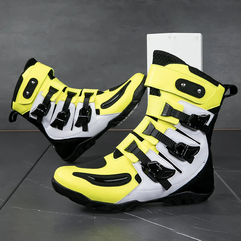 New Motorcycle Boots Men's Outdoor Sports Motocross Protective Boots Motos Slip Resistant Riding Shoes Motorcycle Accessories