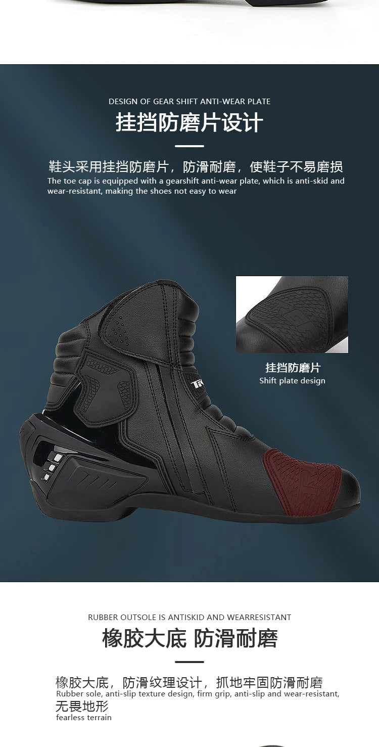 Motorcycle Boots Men Racing Shoes Motorcyclist Boots Off-road Anti-slip Four Seasons Cycling Protective Gear Motocross Boots