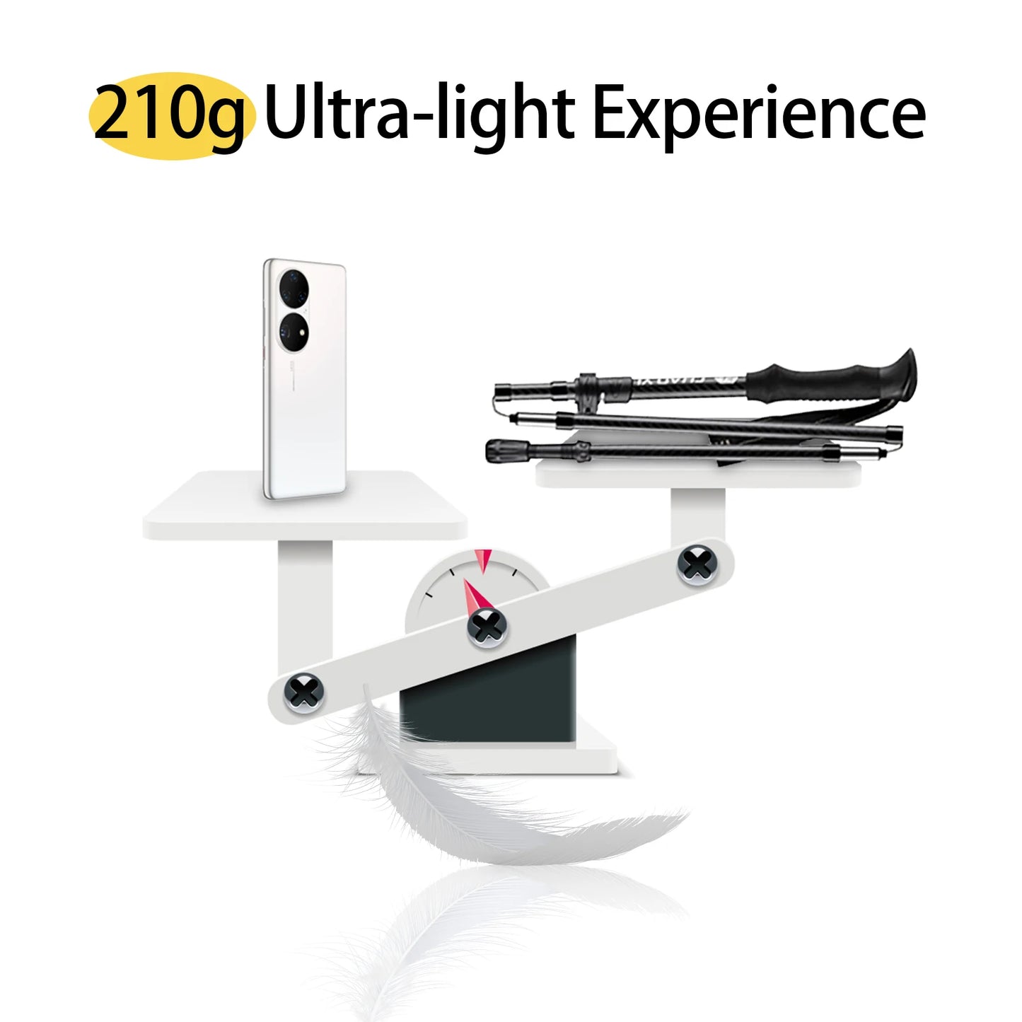 TERROR trekking pole carbon fiber folding ultra-light professional outdoor climbing single telescopic range (112-130CM)