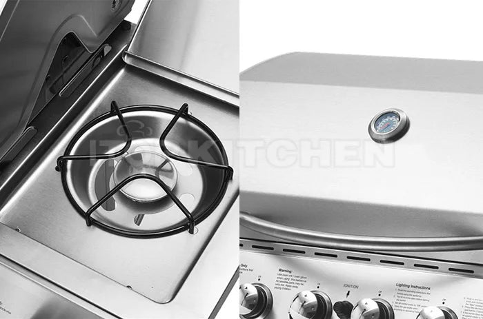 6 burner Gas BBQ Stainless Steel Grill Bbq Cyprus Outdoor Kitchen Garden Gas Barbecue Grill Villa Party Bbq Grill Trolley