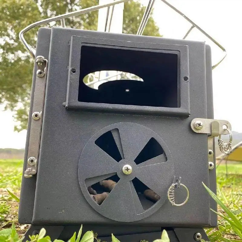 Folding FireWood Stove For Camping Tent Stove Portable Wood Heater Burning Carbon Steel Picnic BBQ Stove Grill Camping Supplies