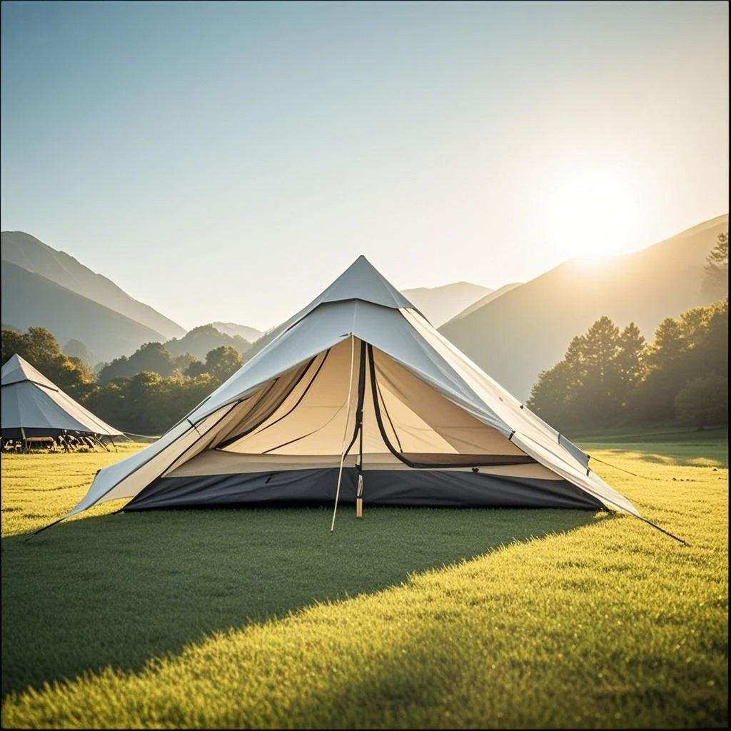 1-Person Ultralight Trekking Pole Tent - Pyramid Design, Waterproof PU4000, 2-Layer Mesh for Backpacking/Hiking, Without Pole