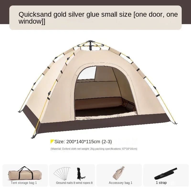 2 3 4 Person Outdoor Camping Family Automatic Waterproof Quick Opening Tent Mosquito Proof Party Portable Beach Hiking Cycling