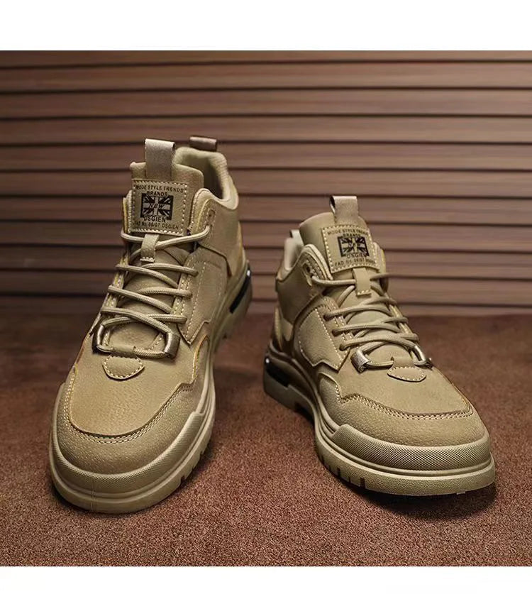 Men's Boots Mens Luxurious Design Casual Shoes Mens Motorcycle Boots Men's Waterproof and Wear-resistant Work Shoes