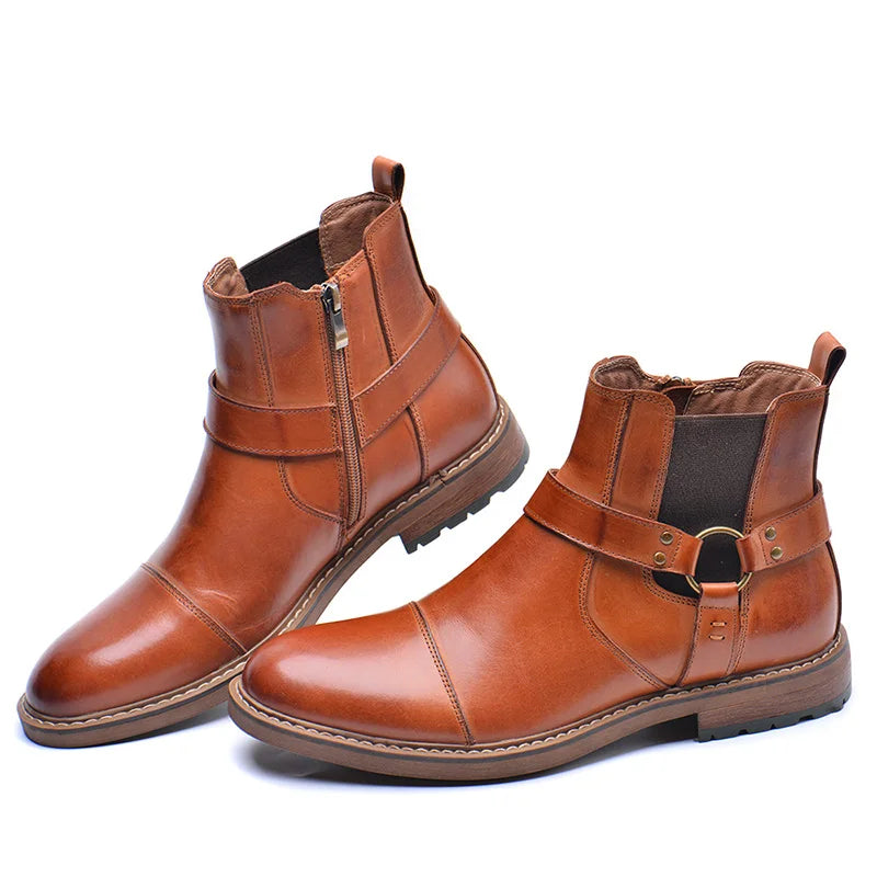 ZFTL NEW Men's Casual boots Genuine Leather Men's autumn and winter handmade High-top boots lager size men's Chelsea boots 0153