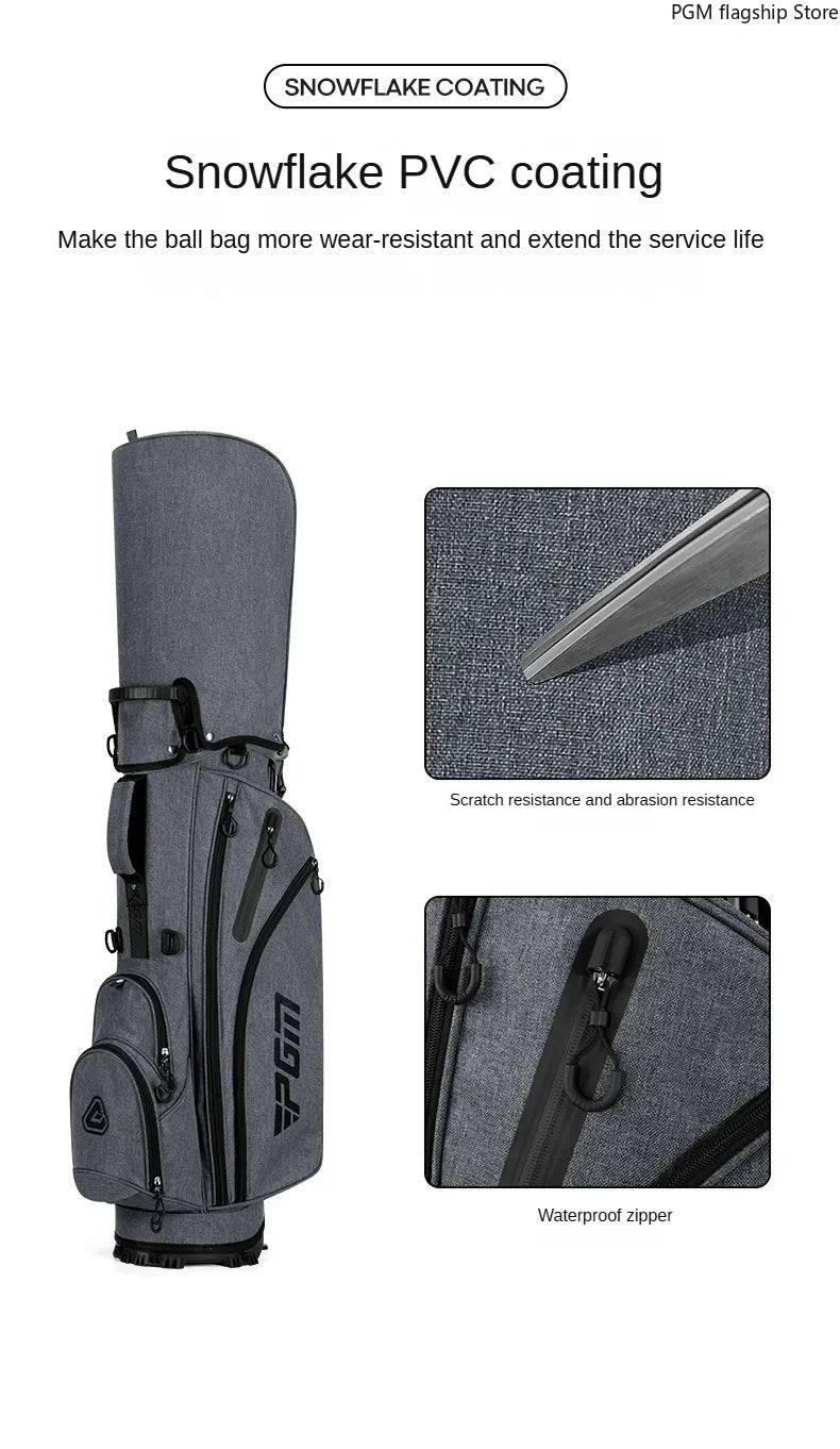 PGM Men's Golf Stand Bag, Stable Waterproof Stand Bag, Ultra-light Portable Golf Bag QB092